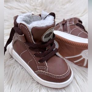 NEW Brown Kids Shoes with White Fur inside